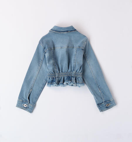 Girls' denim jacket with rhinestones LAVATO CHIARISSIMO-7300