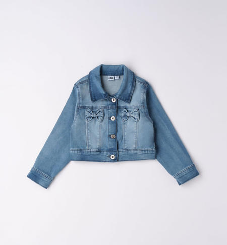 iDO denim jacket for girls from 9 months to 8 years STONE BLEACH-7350