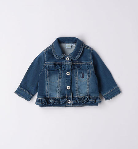 iDO denim jacket for baby girl from 1 to 24 months STONE WASHED-7450