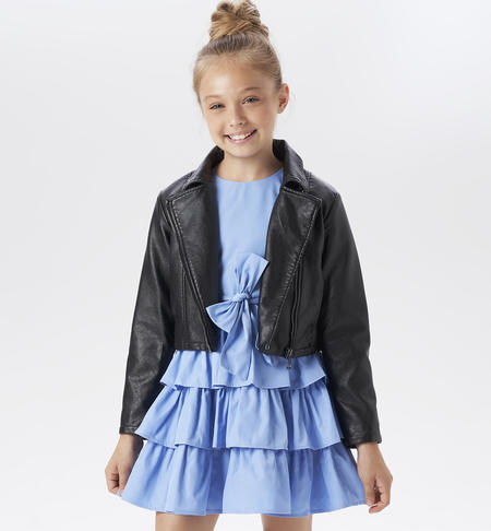 Girl's biker model jacket BLACK