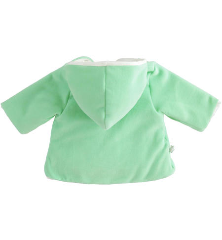 Chenille newborn baby jacket from 1 to 24 months iDO VERDE CHIARO-4846