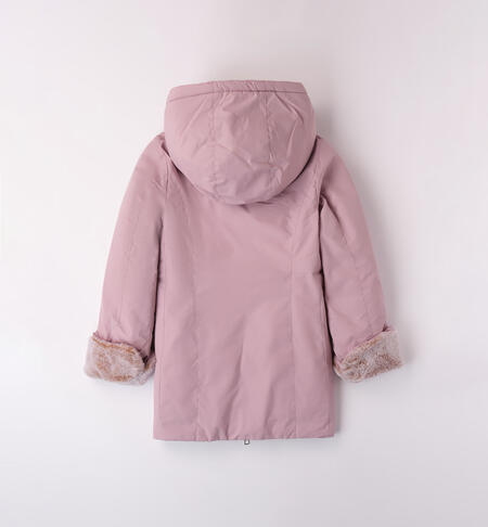 iDO hooded jacket for girls from 8 to 16 years LT. MAUVE-3014