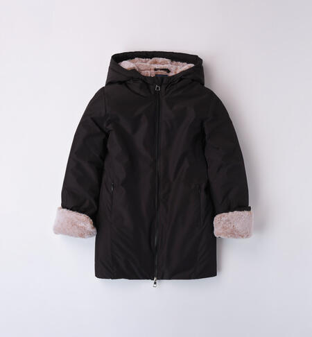 Girls' hooded jacket BLACK