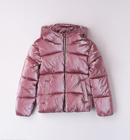 iDO pearlescent jacket for girls from 8 to 16 years MAUVE-3023