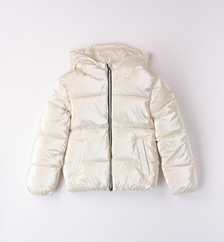 Girls' pearlescent jacket CREAM