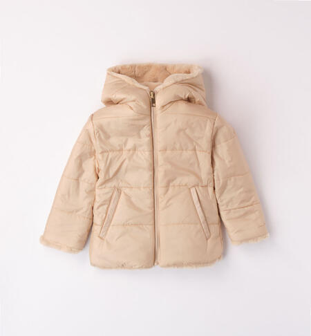 iDO reversible jacket for girls from 9 months to 8 years BEIGE-0916