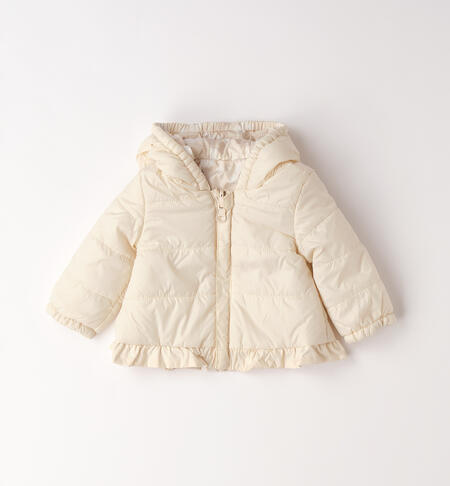 Reversible jacket for newborn girls BEIGE