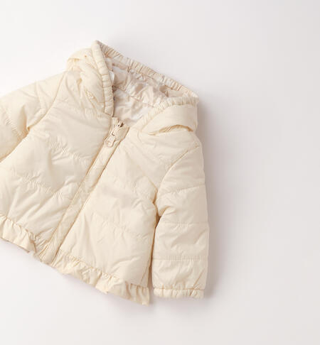 Reversible jacket for newborn girls BEIGE-0151