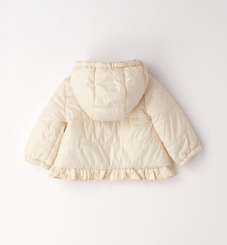 Reversible jacket for newborn girls BEIGE-0151