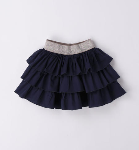 iDO flounced skirt for girls from 9 months to 8 years NAVY-3854