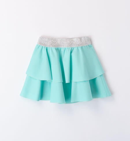 Girls' tiered skirt VERDE MENTA-4431