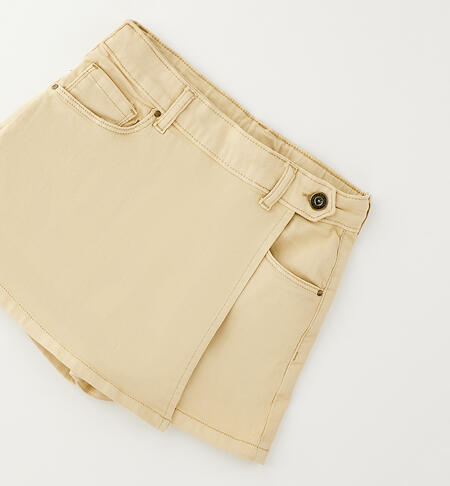 Girls' culottes BEIGE-0743
