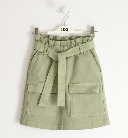 Girl¿s skirt with belt  from 8 to 16 years by iDO TEA GREEN-5521