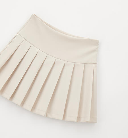 Girls' pleated skirt BEIGE-0434