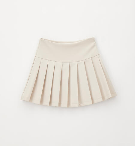Girls' pleated skirt BEIGE-0434