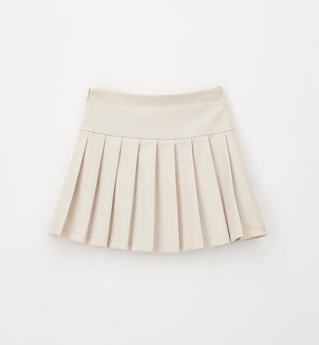 Gonna plissettata ragazza BEIGE-0434