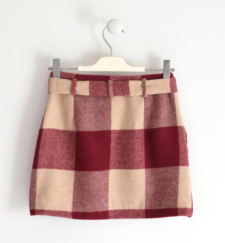 Check patterned girl skirt from 8 to 16 years old iDO BORDEAUX-2537