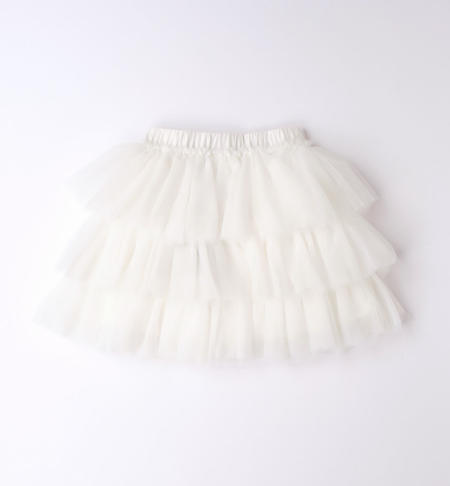 Gonna ragazza in tulle da 8 a 16 anni iDO PANNA-0112