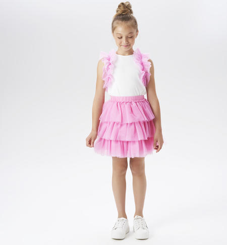 Gonna ragazza in tulle da 8 a 16 anni iDO ROSA BUBBLE-2421