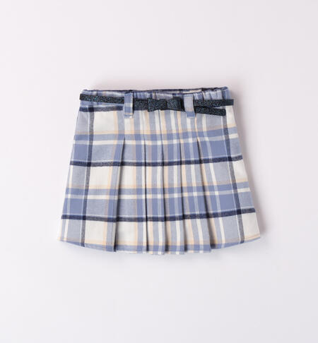 Tartan skirt with belt BLUE