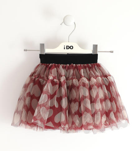 Little girls tulle skirt from 9 months to 8 years iDO BORDEAUX-BEIGE-6UH6
