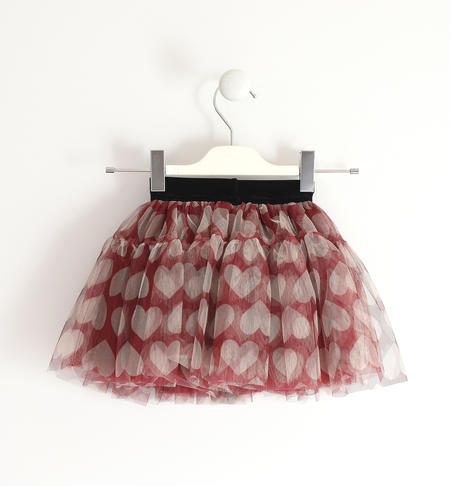 Little girls tulle skirt from 9 months to 8 years iDO BORDEAUX-BEIGE-6UH6
