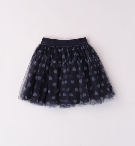 Tulle skirt with hearts BLUE