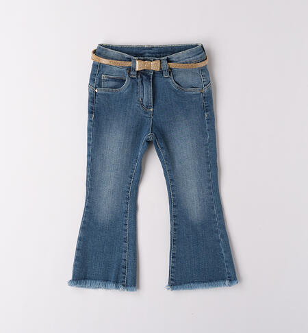 Jeans a zampa bambina STONE WASHED CHIARO-7400
