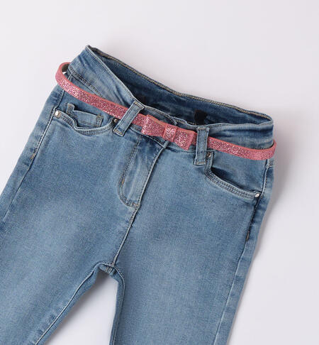 Jeans a zampa per bambina  LAVATO CHIARISSIMO-7300