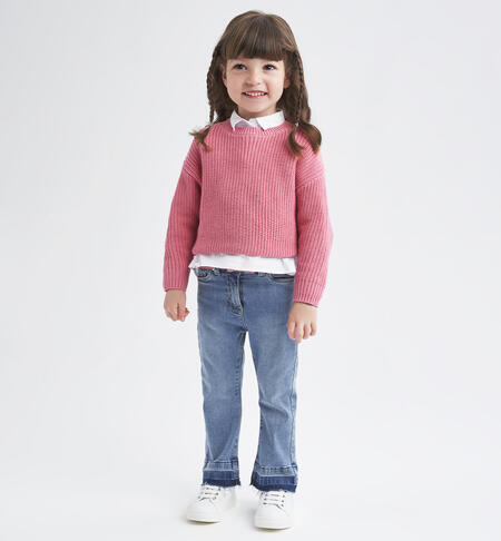 Jeans a zampa per bambina BLU