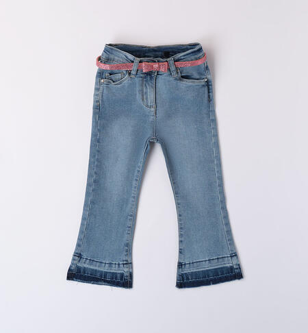Jeans a zampa per bambina  LAVATO CHIARISSIMO-7300