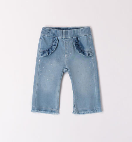 Jeans a zampa per bimba LAVATO CHIARISSIMO-7300