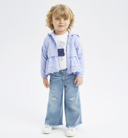 Wide-leg jeans for girls from 9 months to 8 years BLU CHIARO LAVATO-7310