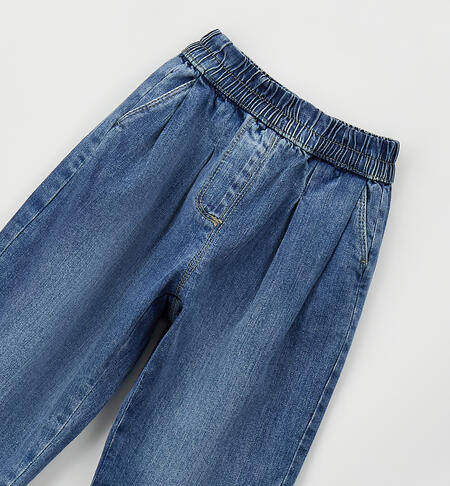 Jeans balloon bambina STONE WASHED CHIARO-7400