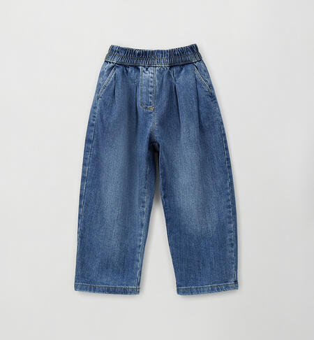 Jeans balloon bambina STONE WASHED CHIARO-7400