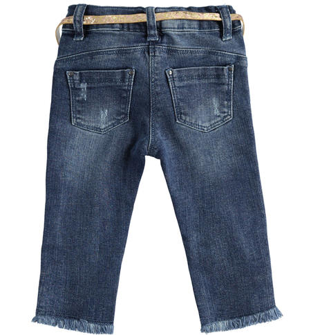 Jeans with belt for girls from 9 months to 8 years iDO STONE WASHED-7450