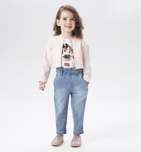 iDO jeans for girls with rhinestones from 9 months to 8 years STONE BLEACH-7350