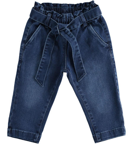 Jeans bambina in cotone stretch BLU