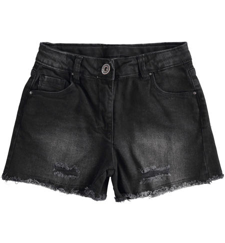 iDO high-waisted denim shorts for girls from 8 to 16 years old NERO-7990