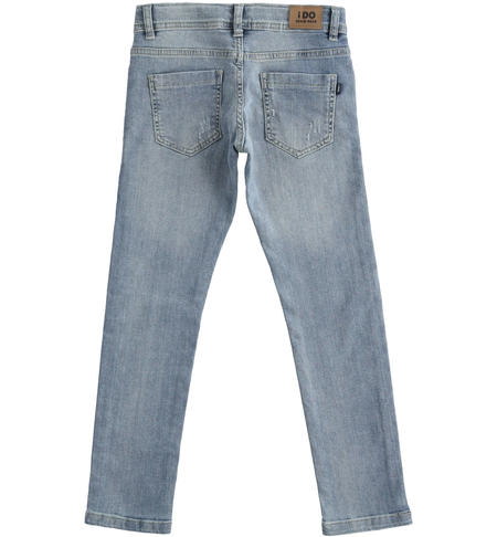 iDO stretch yarn died denim trousers five-pockets model for boys from 8 to 16 years old SOVRATINTO ECRU-7200
