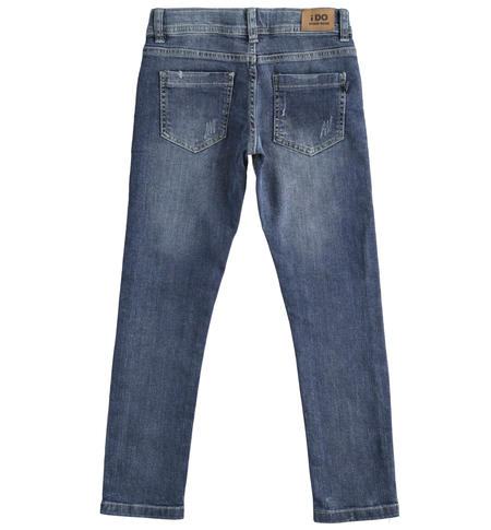 iDO stretch yarn died denim trousers five-pockets model for boys from 8 to 16 years old STONE WASHED-7450
