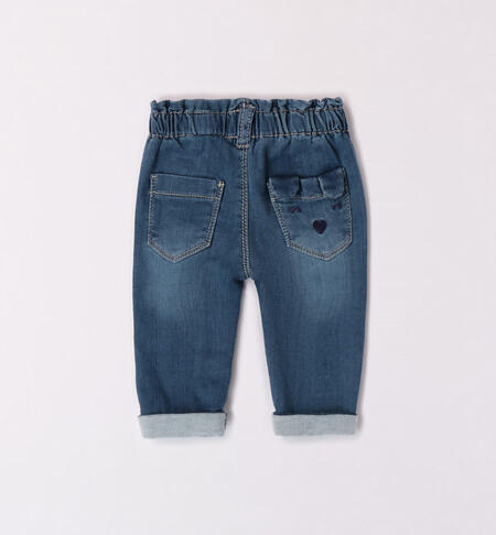 Jeans bimba con cuori da 1 a 24 mesi iDO STONE WASHED CHIARO-7400