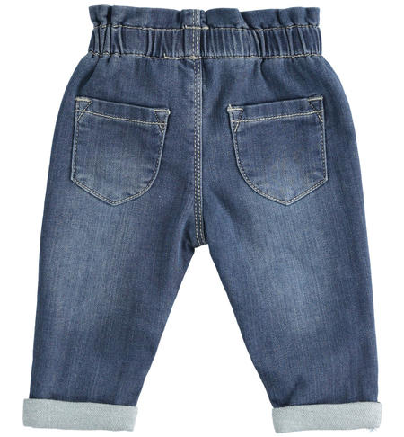Girl's gathered waist jeans from 1 to 24 months iDO STONE WASHED-7450