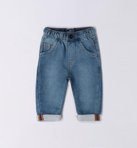 iDO jeans with turn-ups for boys from 1 to 24 months SOVRATINTO ECRU-7200