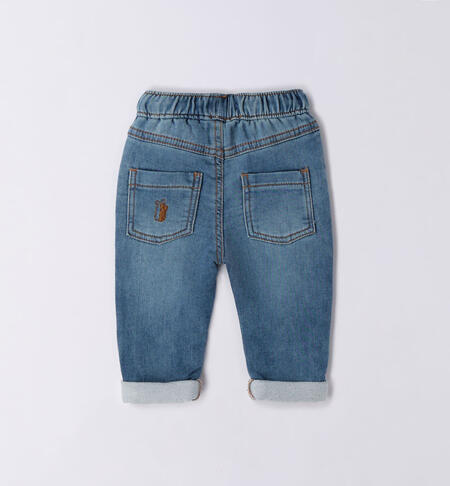 iDO jeans with turn-ups for boys from 1 to 24 months SOVRATINTO ECRU-7200