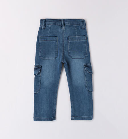 Girls' cargo jeans  STONE WASHED CHIARO-7400