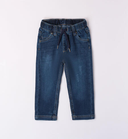 Jeans with drawstring boys STONE WASHED-7450