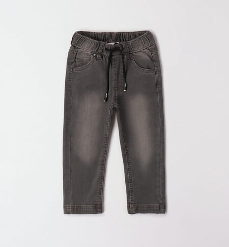 iDO jeans with an elasticated waistband for boys from 9 months to 8 years GRIGIO CHIARO-7992