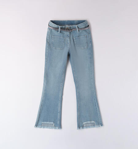 Girl's jeans with pockets LAVATO CHIARISSIMO-7300