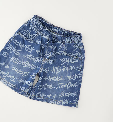 Jeans corti per bambino AZZURRO-DISCHARGE-6BWY